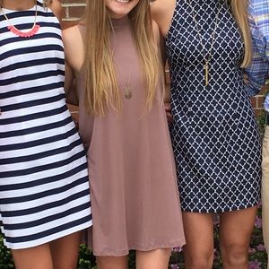 mauve/brown halter dress